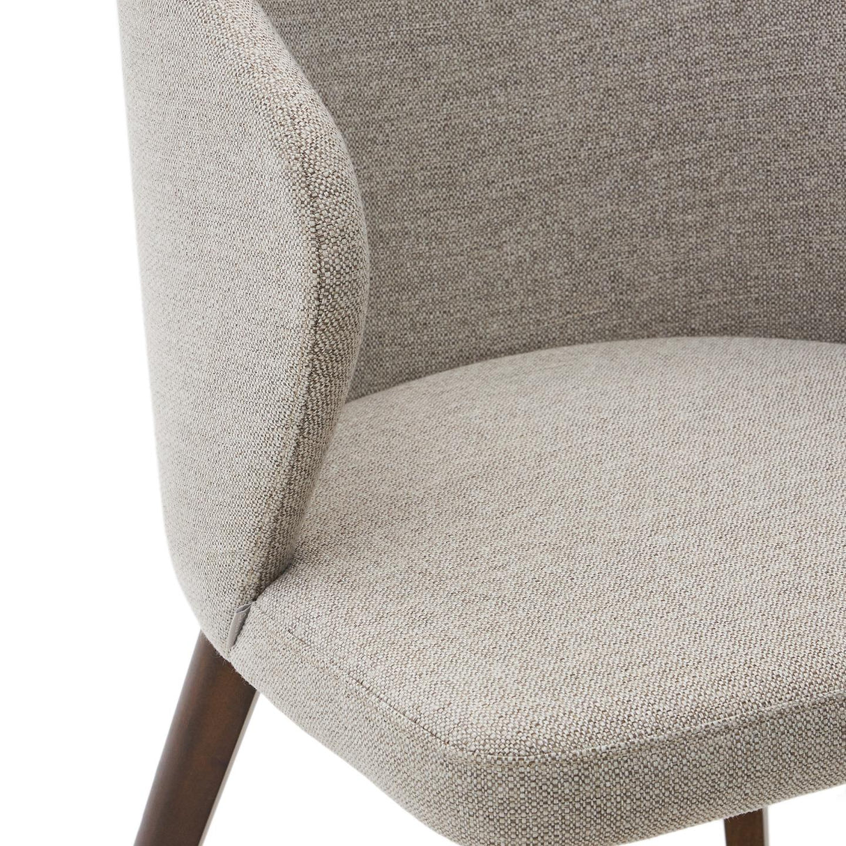 Darice Stuhl aus brauner Chenille und massivem Buchenholz 100% FSC mit Nussbaum-Finish - ZEN ZONE
