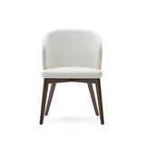 Darice Stuhl aus beigefarbener Chenille und massivem Buchenholz 100% FSC mit Nussbaum-Fini - ZEN ZONE