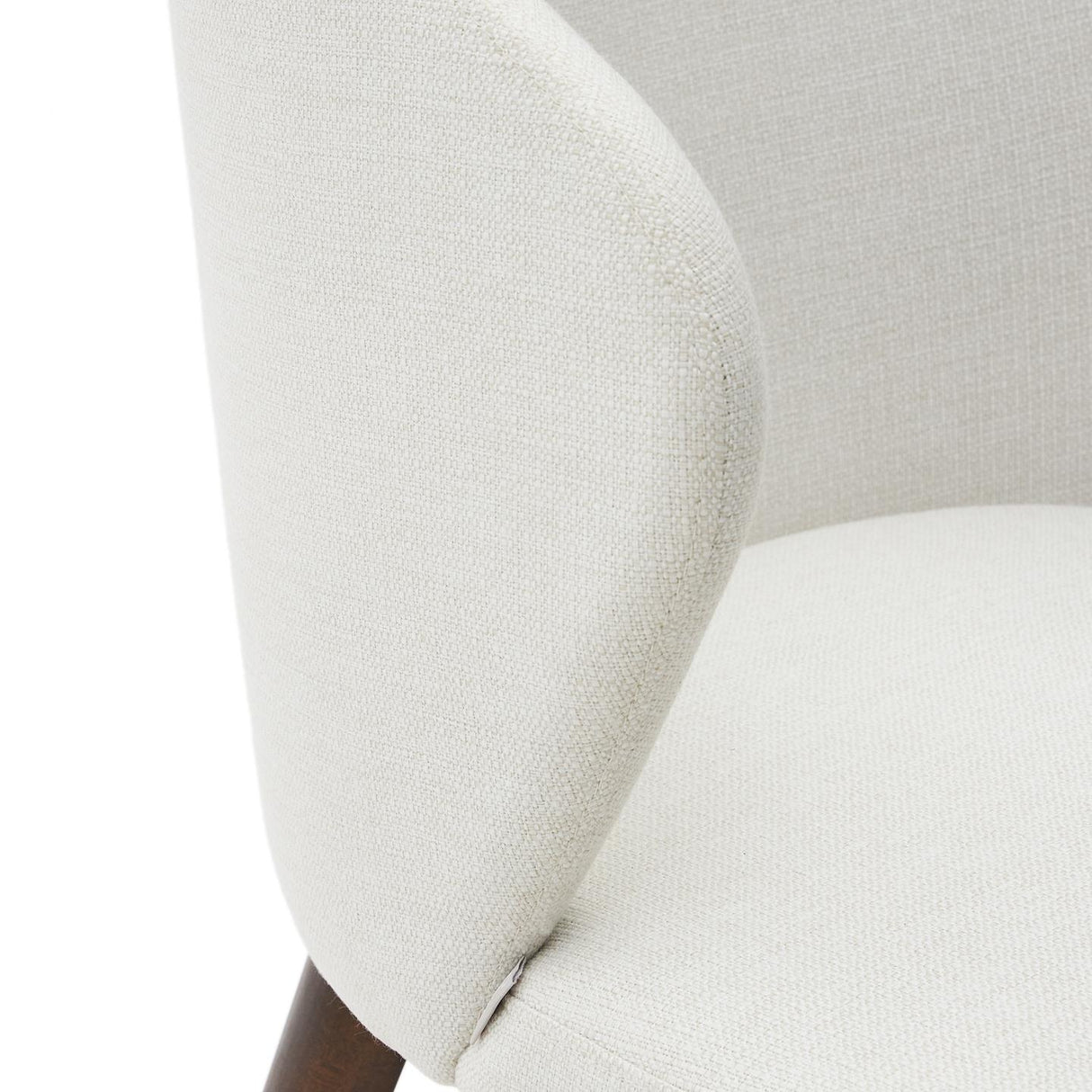 Darice Stuhl aus beigefarbener Chenille und massivem Buchenholz 100% FSC mit Nussbaum-Fini - ZEN ZONE