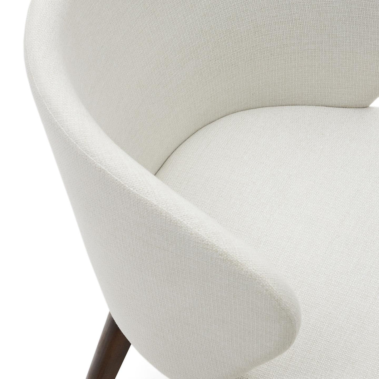 Darice Stuhl aus beigefarbener Chenille und massivem Buchenholz 100% FSC mit Nussbaum-Fini - ZEN ZONE