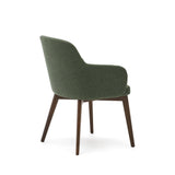 Nelida Stuhl aus grüner Chenille und massivem Buchenholz mit Nussbaum-Finish FSC 100% - ZEN ZONE Furniture