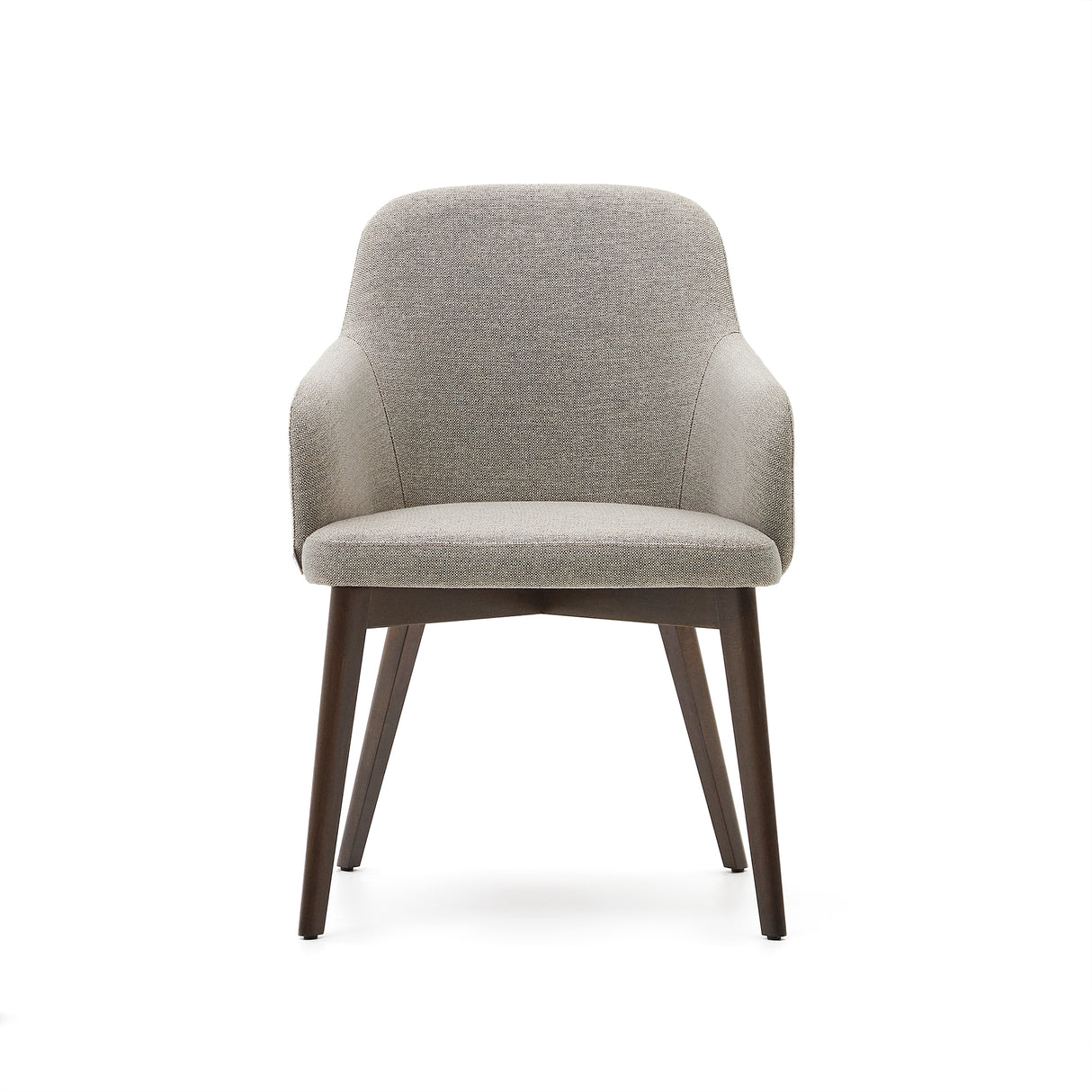 Nelida Stuhl aus brauner Chenille und massivem Buchenholz mit Nussbaum-Finish FSC 100% - ZEN ZONE Furniture