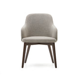 Nelida Stuhl aus brauner Chenille und massivem Buchenholz mit Nussbaum-Finish FSC 100% - ZEN ZONE Furniture