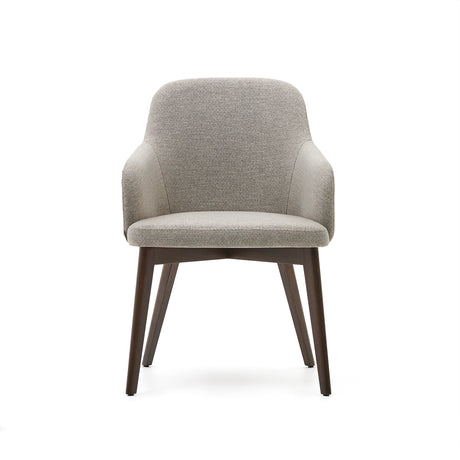 Nelida Stuhl aus brauner Chenille und massivem Buchenholz mit Nussbaum-Finish FSC 100% - ZEN ZONE Furniture