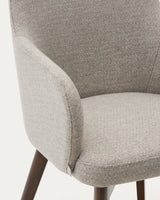 Nelida Stuhl aus brauner Chenille und massivem Buchenholz mit Nussbaum-Finish FSC 100% - ZEN ZONE Furniture