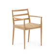 Analy Stuhl mit Armlehnen aus massivem Eichenholz 100% FSC, naturfarbenes Finish, Seilsitz - ZEN ZONE Furniture