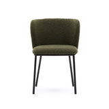 Stuhl Ciselia aus grünem Bouclé und schwarzem Stahl FSC Mix Credit - ZEN ZONE Furniture