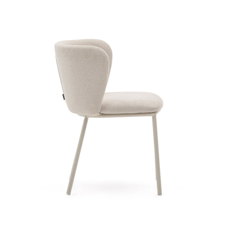 Stuhl Ciselia aus beigefarbenem Chenille und beigefarbenem Stahl FSC Mix Credit - ZEN ZONE Furniture