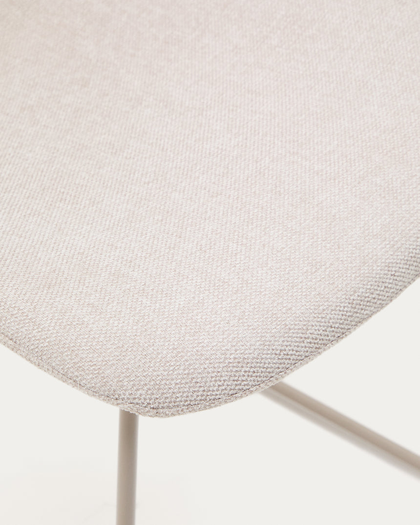Zahara Stuhl beige und Stahl mit beigem Finish - ZEN ZONE Furniture