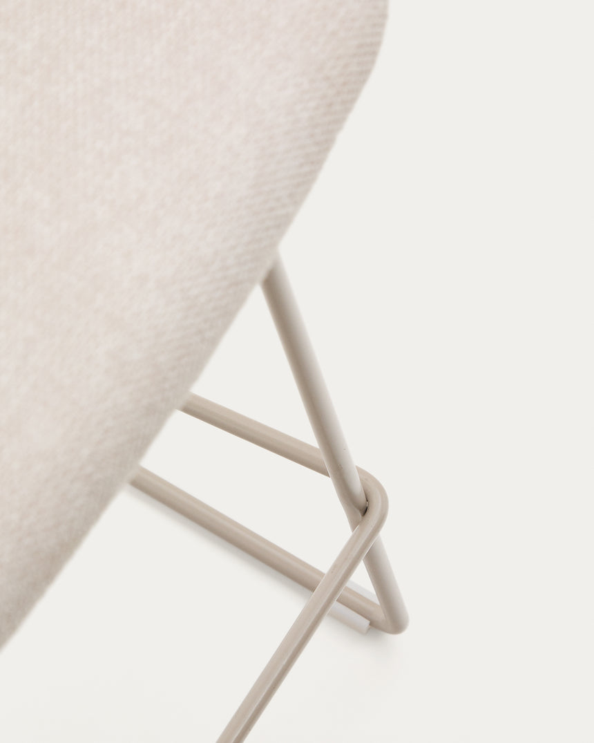 Zahara Stuhl beige und Stahl mit beigem Finish - ZEN ZONE Furniture
