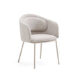 Stuhl Minda aus beiger grober Chenille Stahlbeine mit beigem Finish FSC Mix Credit - ZEN ZONE Furniture