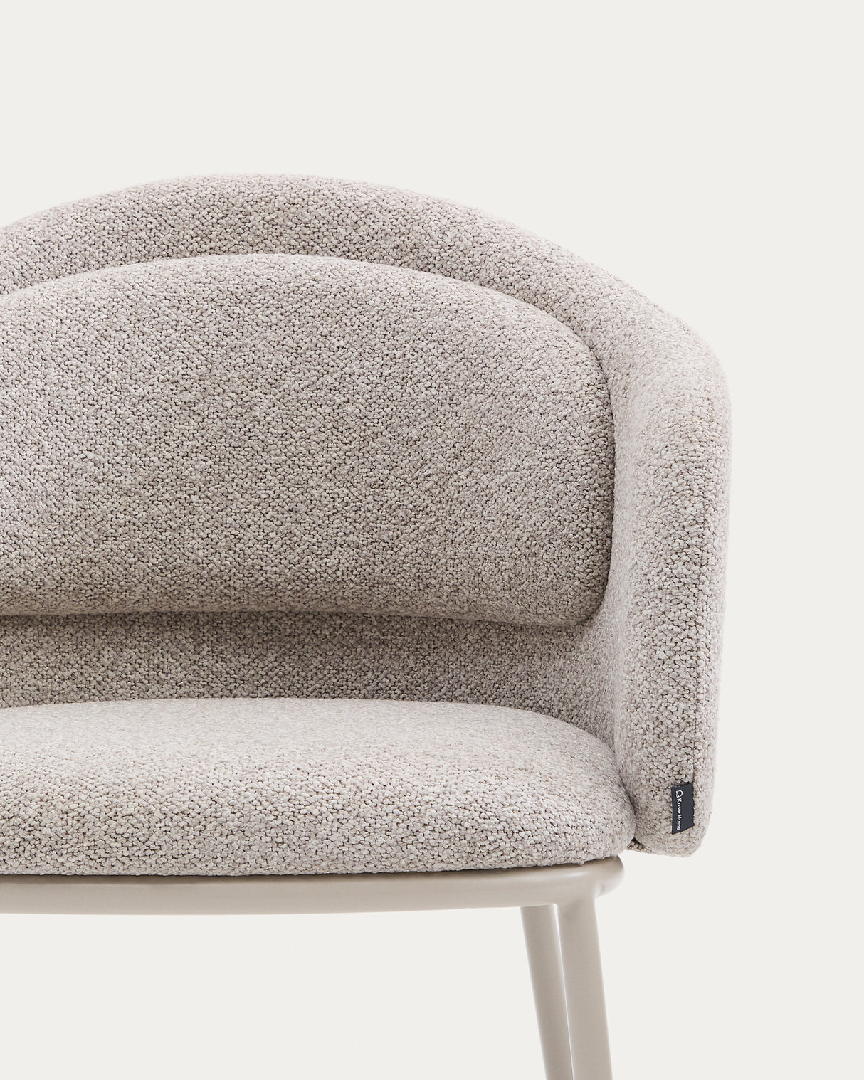 Stuhl Minda aus beiger grober Chenille Stahlbeine mit beigem Finish FSC Mix Credit - ZEN ZONE Furniture