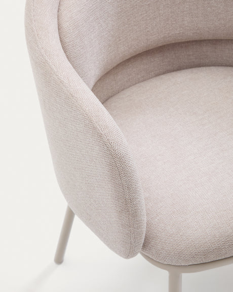 Stuhl Minda beige mit Stahlbeinen in Beige FSC Mix Credit - ZEN ZONE Furniture