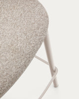Hocker Maina aus grober beiger Chenille Stahlbeine mit beigem FinishFSC Mix Credit 65 cm - ZEN ZONE Furniture