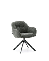 Drehstuhl Dorina aus grüner Chenille und Stahlbeinen mit grünem Finish - ZEN ZONE Furniture