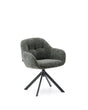Drehstuhl Dorina aus grüner Chenille und Stahlbeinen mit grünem Finish - ZEN ZONE Furniture