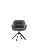 Drehstuhl Dorina aus grüner Chenille und Stahlbeinen mit grünem Finish - ZEN ZONE Furniture