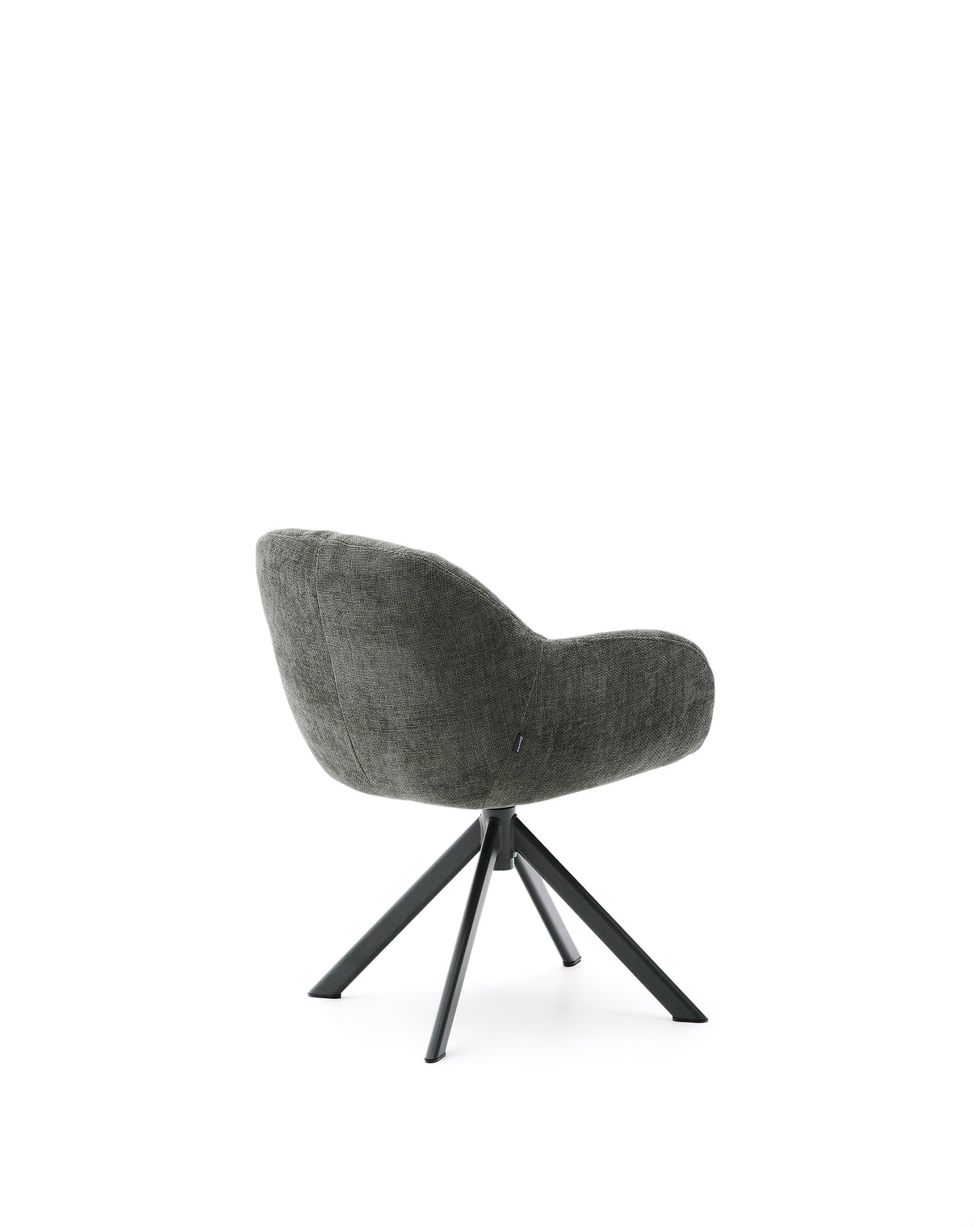Drehstuhl Dorina aus grüner Chenille und Stahlbeinen mit grünem Finish - ZEN ZONE Furniture