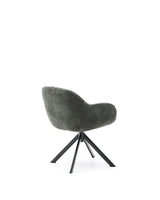 Drehstuhl Dorina aus grüner Chenille und Stahlbeinen mit grünem Finish - ZEN ZONE Furniture