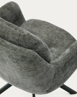 Drehstuhl Lexa aus grüner Chenille und Stahlbeinen mit grünem Finish - ZEN ZONE Furniture