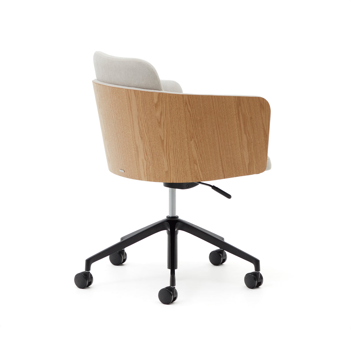 Madai Schreibtischstuhl beige Chenille und Eschenfurnier natürliches Finish FSC Mix Credit - ZEN ZONE Furniture
