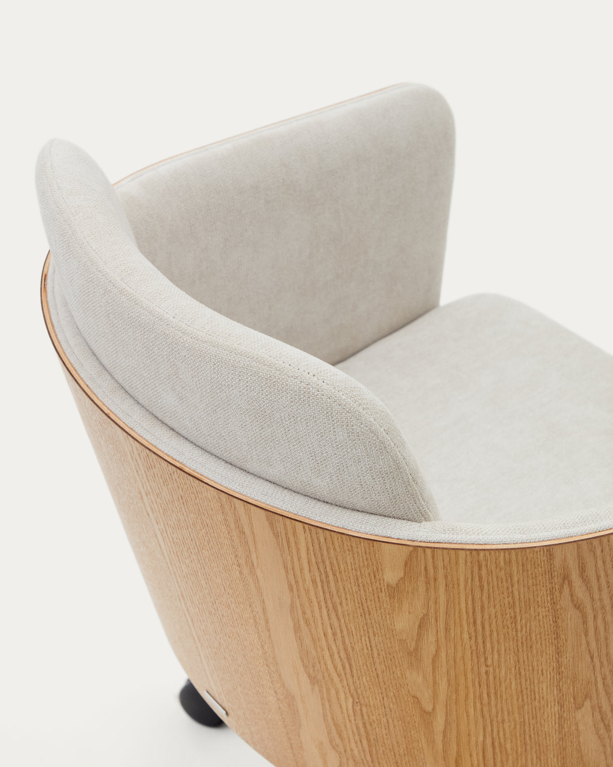 Madai Schreibtischstuhl beige Chenille und Eschenfurnier natürliches Finish FSC Mix Credit - ZEN ZONE Furniture