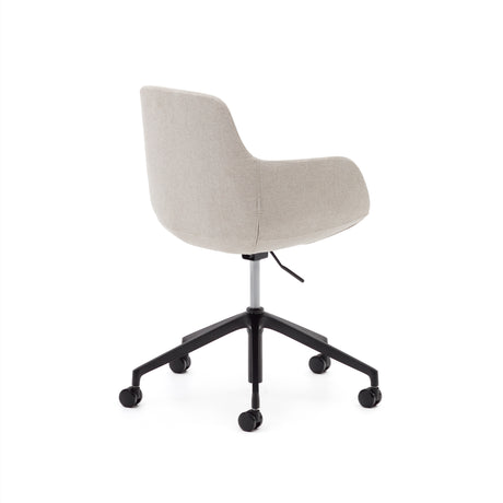 Tissiana Schreibtischstuhl in Beige und Aluminium mit mattschwarzer Oberfläche - ZEN ZONE Furniture