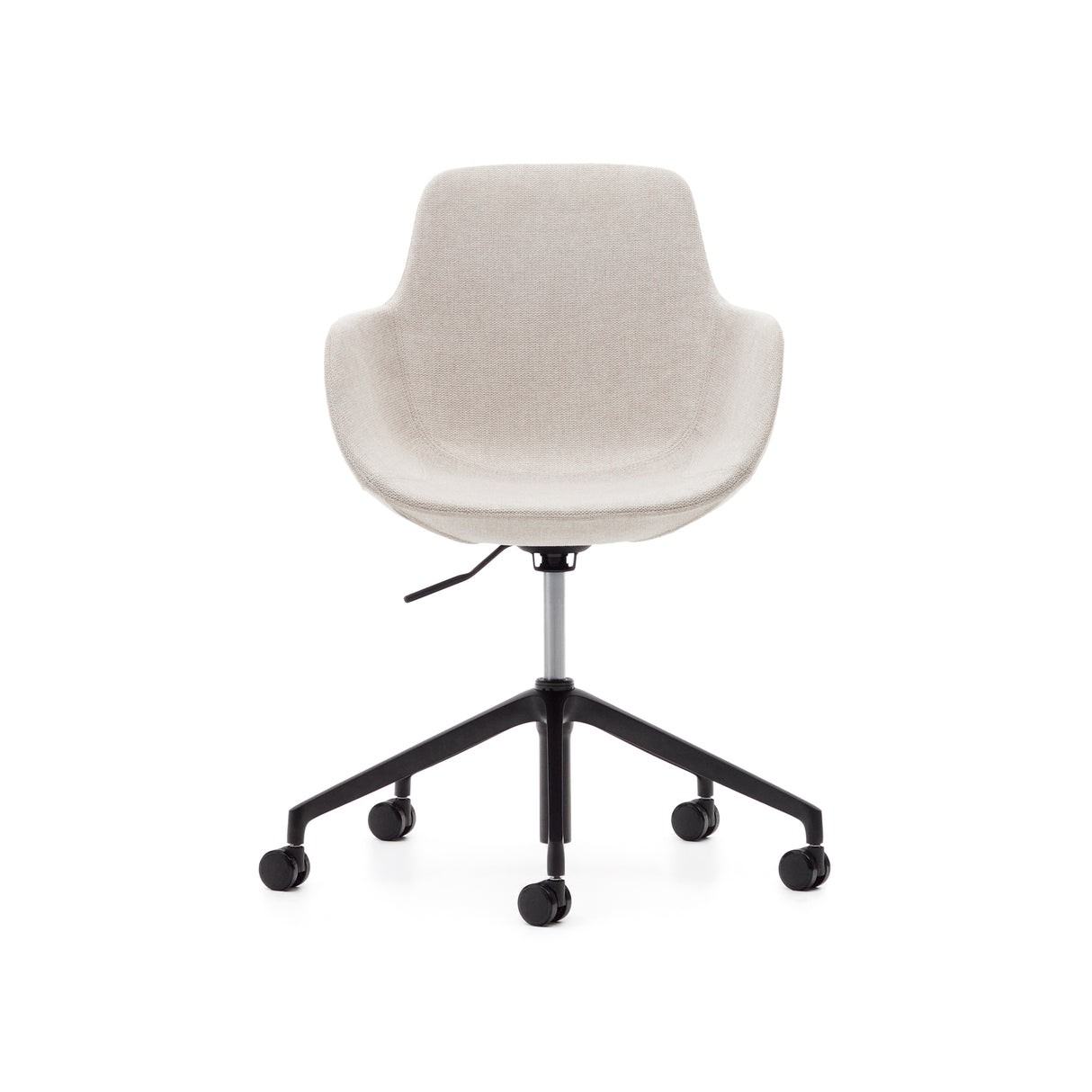 Tissiana Schreibtischstuhl in Beige und Aluminium mit mattschwarzer Oberfläche - ZEN ZONE Furniture