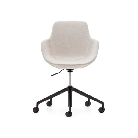 Tissiana Schreibtischstuhl in Beige und Aluminium mit mattschwarzer Oberfläche - ZEN ZONE Furniture