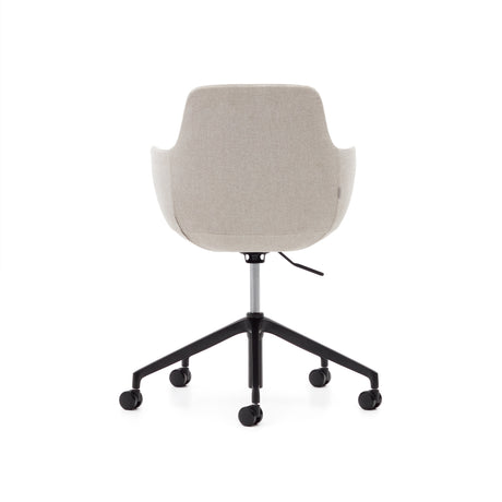 Tissiana Schreibtischstuhl in Beige und Aluminium mit mattschwarzer Oberfläche - ZEN ZONE Furniture