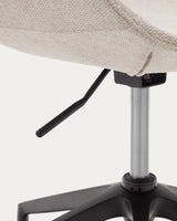 Tissiana Schreibtischstuhl in Beige und Aluminium mit mattschwarzer Oberfläche - ZEN ZONE Furniture