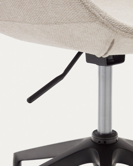 Tissiana Schreibtischstuhl in Beige und Aluminium mit mattschwarzer Oberfläche - ZEN ZONE Furniture