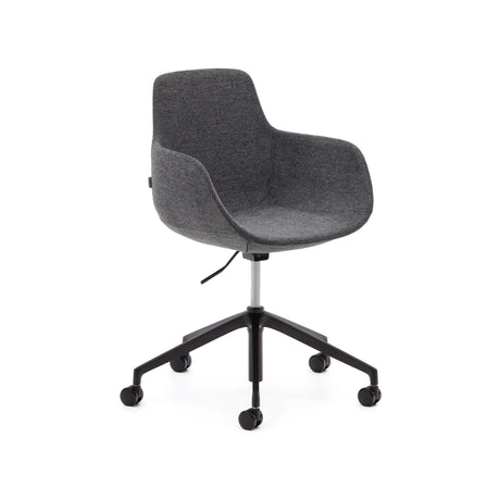 Tissiana Schreibtischstuhl Dunkelgrau und Aluminium mit mattschwarzer Oberfläche - ZEN ZONE Furniture