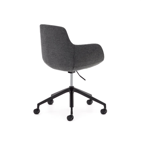 Tissiana Schreibtischstuhl Dunkelgrau und Aluminium mit mattschwarzer Oberfläche - ZEN ZONE Furniture