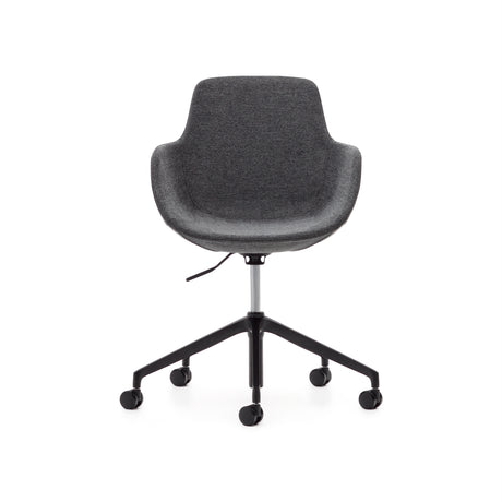 Tissiana Schreibtischstuhl Dunkelgrau und Aluminium mit mattschwarzer Oberfläche - ZEN ZONE Furniture