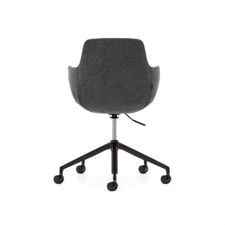 Tissiana Schreibtischstuhl Dunkelgrau und Aluminium mit mattschwarzer Oberfläche - ZEN ZONE Furniture
