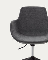 Tissiana Schreibtischstuhl Dunkelgrau und Aluminium mit mattschwarzer Oberfläche - ZEN ZONE Furniture