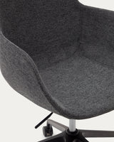 Tissiana Schreibtischstuhl Dunkelgrau und Aluminium mit mattschwarzer Oberfläche - ZEN ZONE Furniture