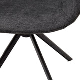 Rückdrehender Drehstuhl Tissiana Chenille dunkelgrau Stahl mattschwarzz - ZEN ZONE