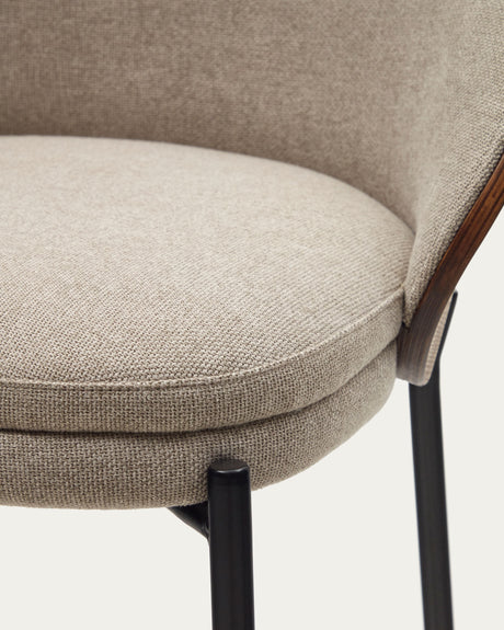 Eamy Hocker braun Eschenfurnier mit Wenge-Finish Höhe 77 cm - ZEN ZONE Furniture