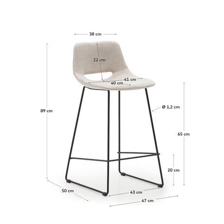 Zahara Hocker Beige 65cm - ZEN ZONE Furniture
