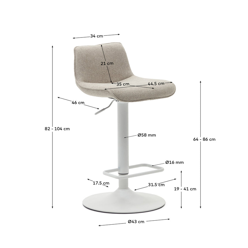Zenda Hocker Beige - ZEN ZONE Furniture