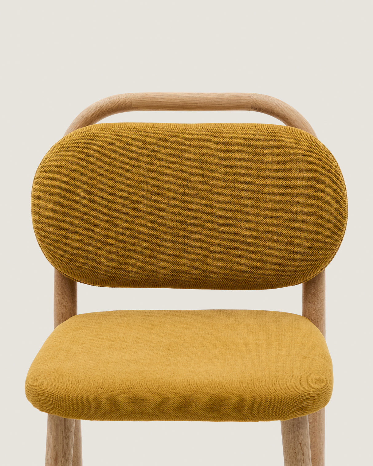 Helda Hocker aus senfgelber Chenille und massivem Eichenholz FSC Mix Credit 65 cm - ZEN ZONE Furniture