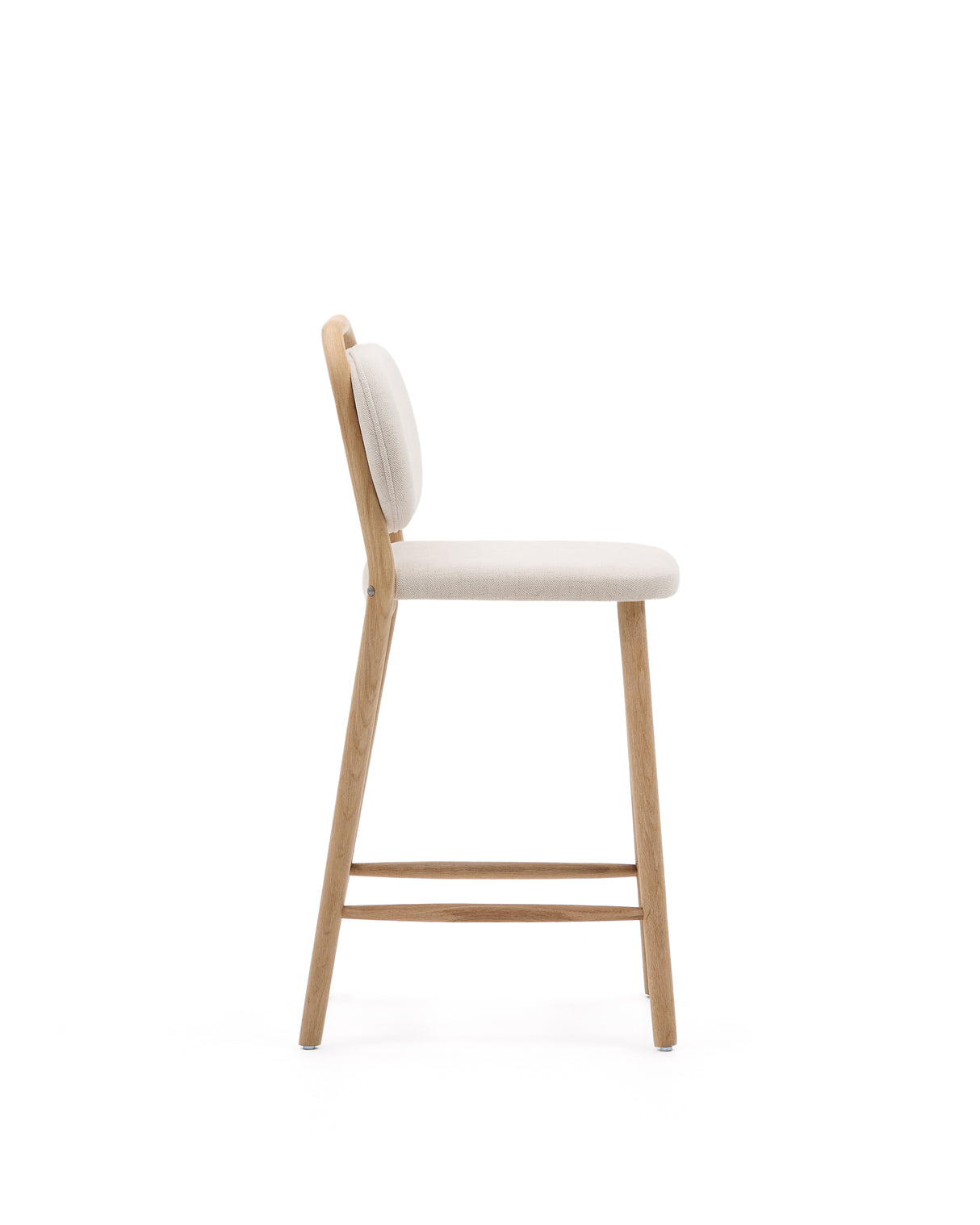 Helda SHocker aus beiger Chenille und massivem Eichenholz FSC Mix Credit 65 cm - ZEN ZONE Furniture