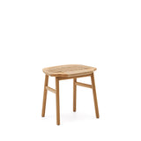 Enit Hocker aus Papierseil in Beige und massivem Eichenholz mit natürlichem Finish 43cm FSC Mix Credit - ZEN ZONE Furniture