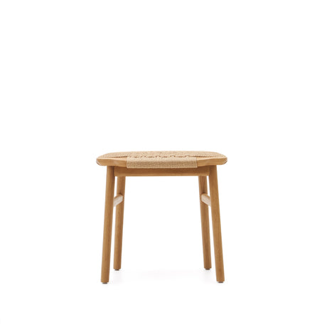 Enit Hocker aus Papierseil in Beige und massivem Eichenholz mit natürlichem Finish 43cm FSC Mix Credit - ZEN ZONE Furniture