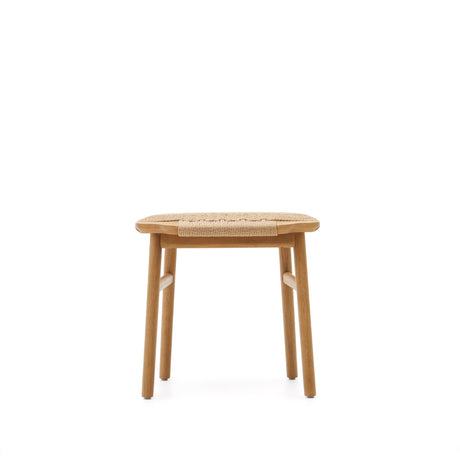 Enit Hocker aus Papierseil in Beige und massivem Eichenholz mit natürlichem Finish 43cm FSC Mix Credit - ZEN ZONE Furniture