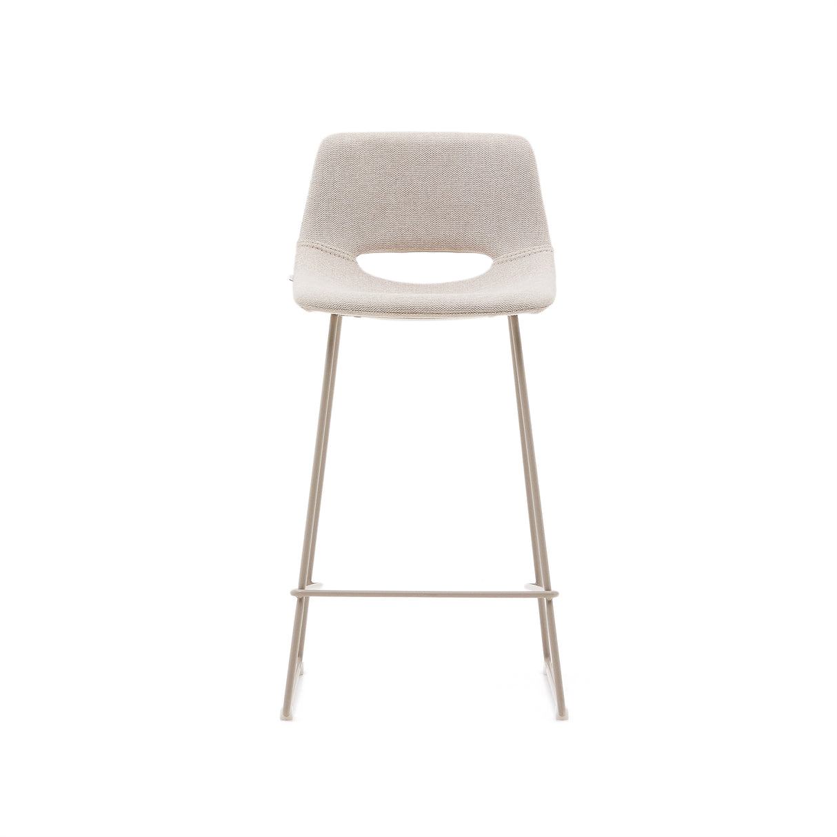 Zahara Hocker beige und Stahl mit beigem Finish 65 cm - ZEN ZONE Furniture