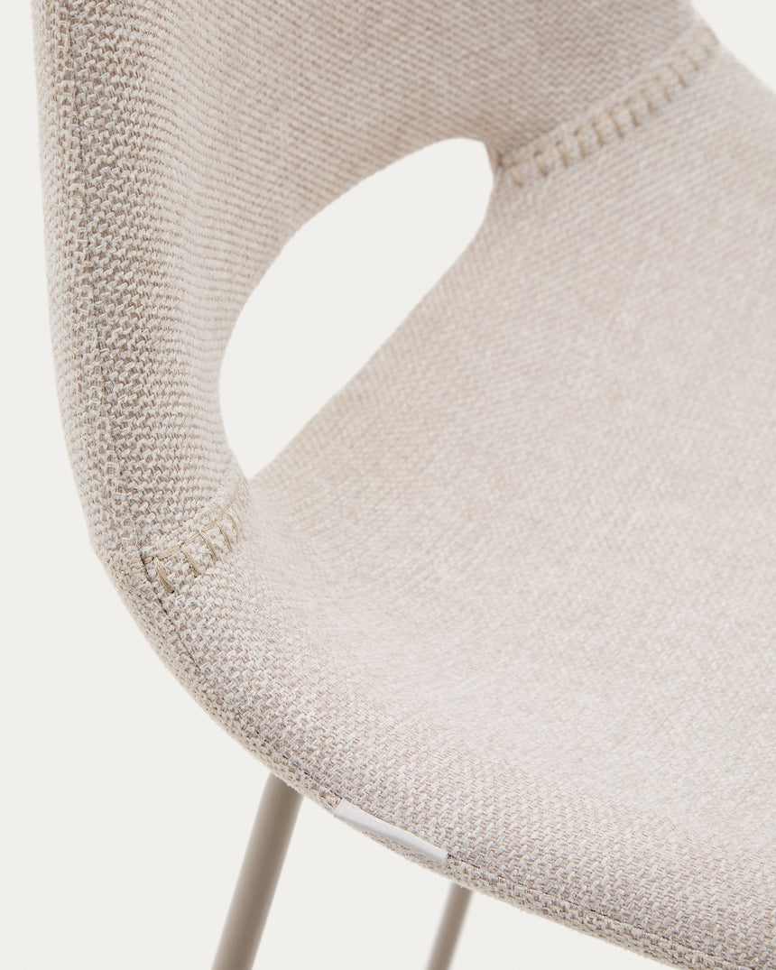 Zahara Hocker beige und Stahl mit beigem Finish 65 cm - ZEN ZONE Furniture