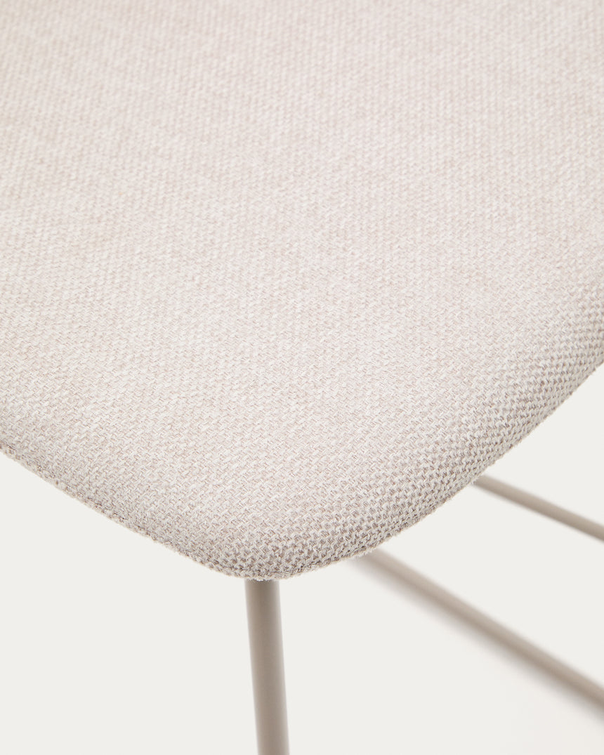 Zahara Hocker beige und Stahl mit beigem Finish 65 cm - ZEN ZONE Furniture